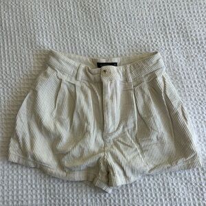 Glassons Cream Corduroy High-Waist Shorts